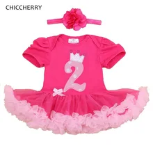 Одежда для дня рождения с короной для девочек, комплекты летней одежды для маленьких девочек, детское кружевное платье-комбинезон, повязка на голову, одежда для маленьких девочек, детская одежда