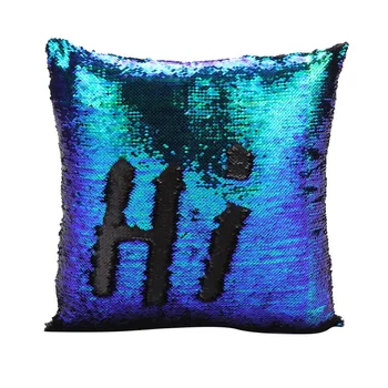 

Fashion continental mermaid decorative pillow case DIY case Luxurious two tone sequin pillowcases Home textile