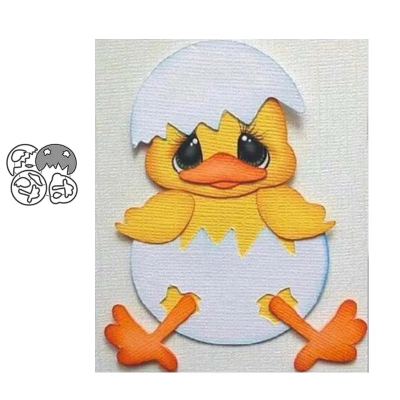 

Metal cutting dies cut build up Duckling print smile collage Scrapbook PAPER CRAFT card album stencils craft die