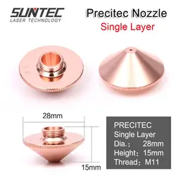 Suntec PrecitecWSX Однослойная Насадка диаметром 28 мм Калибр 4,5 5,0 мм similiar P0591-571-00010 precitec головка хромированное покрытие