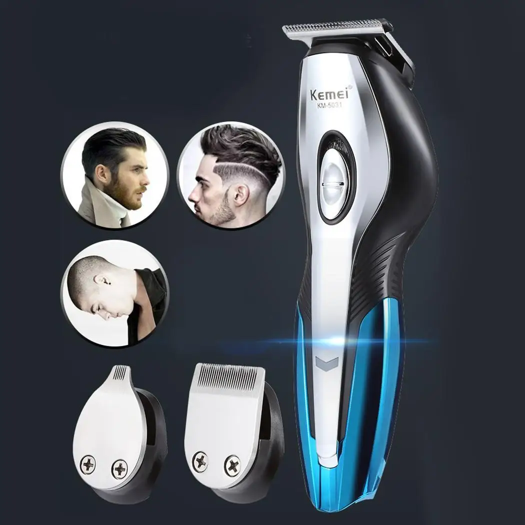 

Professional Digital Hair Trimmer Rechargeable Electric Hair Clipper Men's Cordless Haircut Adjustable 6 Cutting Blades Shaver