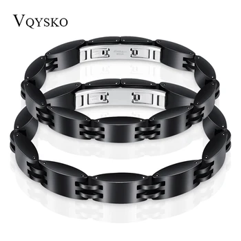 

Black Ceramic Couple Bracelet Stainless Steel Bracelets Men Womens Jewelry for Valentine's Day