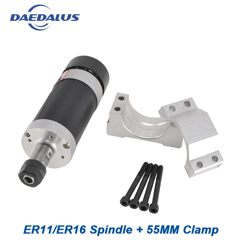 

Free shipping Brushless Spindle Motor 500W ER11/ER16 DC Machine Tool Spindle+55MM Spindle Clamp Bracket for cnc milling machine