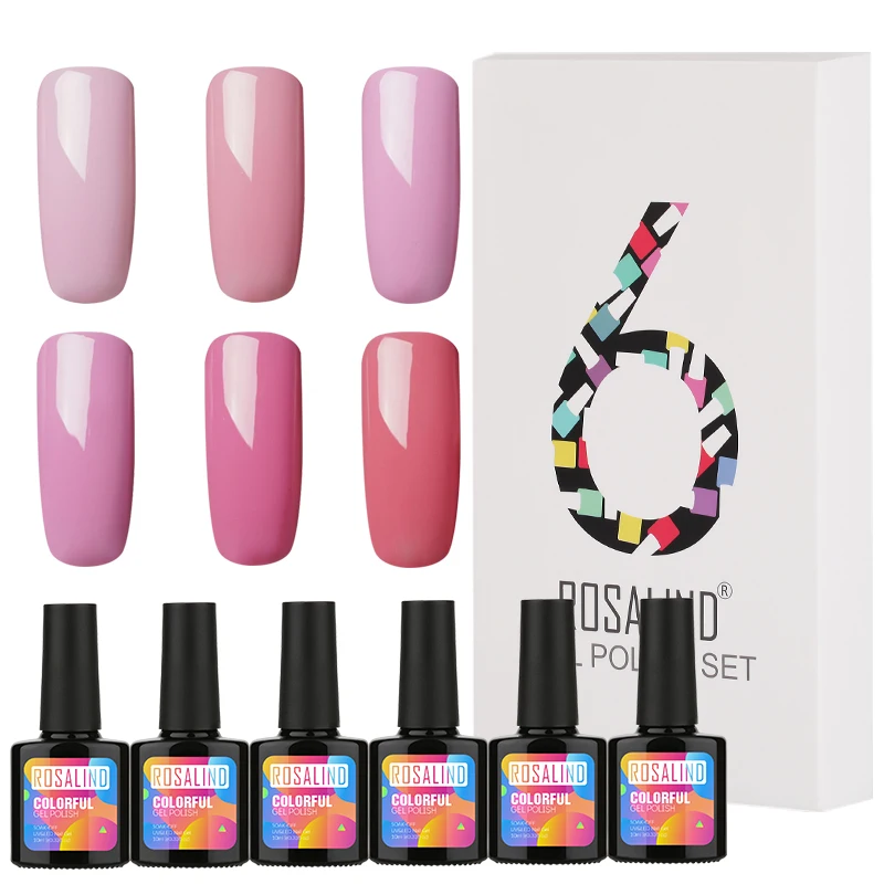 6 шт./лот) ROSALIND 10 мл Гель-лак для ногтей Vernis полуперманентный Чистый Цвет Гель-лак УФ для самостоятельного маникюра Замачивание ногтей искусство - Цвет: RBTC6-03