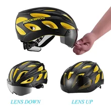 ROCKBROS Integrally-Molded Road Cycling Helmet Ultralight Magnetic Goggles Colorful MTB Downhill Bike Helmet Road Bicycle Helmet