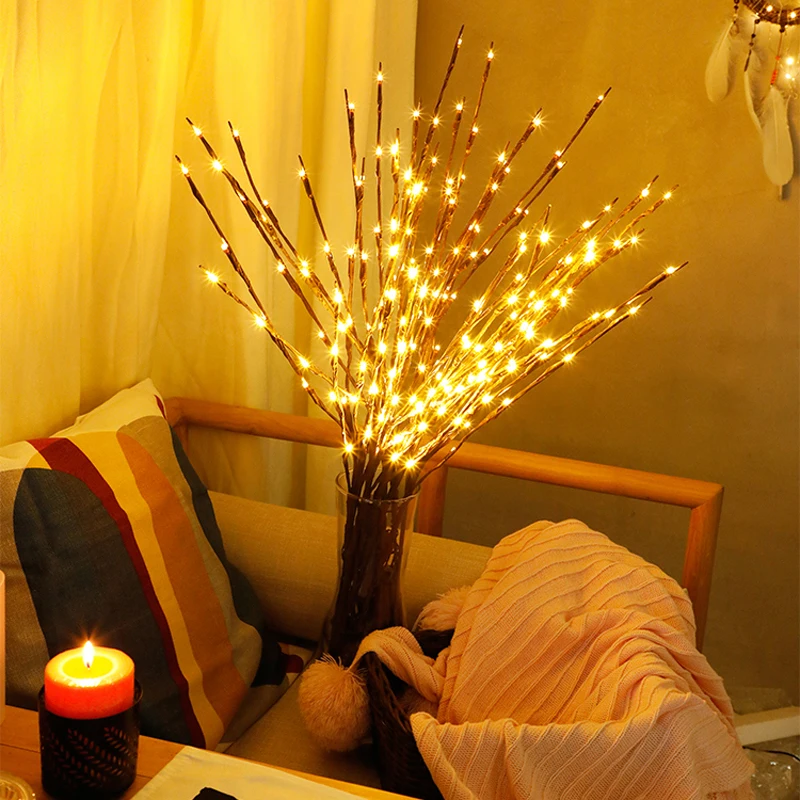 2018 New Modern Branch Lamp Floral Light 20LED AA Battery Powered Willow Branch Fairy Light Vase Coffe Bar Wedding Holiday Decor (14)