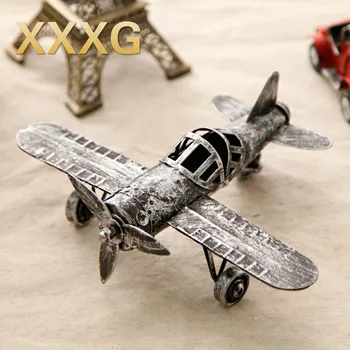 

XXXG// model plane retro antique handicraft ornaments iron old American desktop ornaments Home Furnishing creative decorations