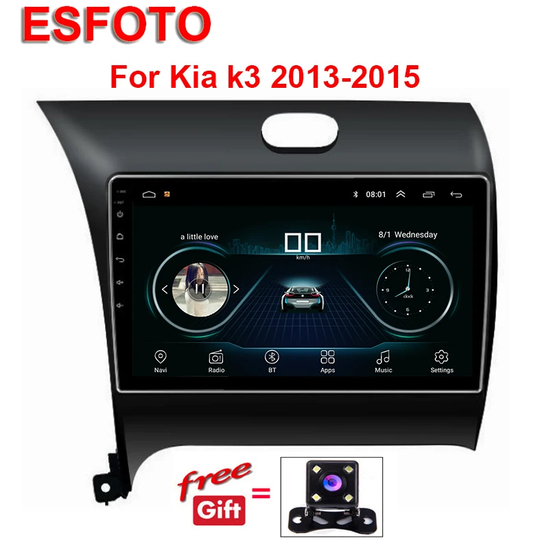Android 8 1 2 DIN Автомобильный dvd радио GPS для кіа CERATO K3 Форте 2013 2014 2015 2016 головное