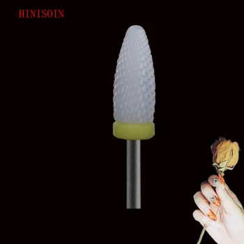 

10 pcs White Ceramic Nail Drill Bit - Flame Bit