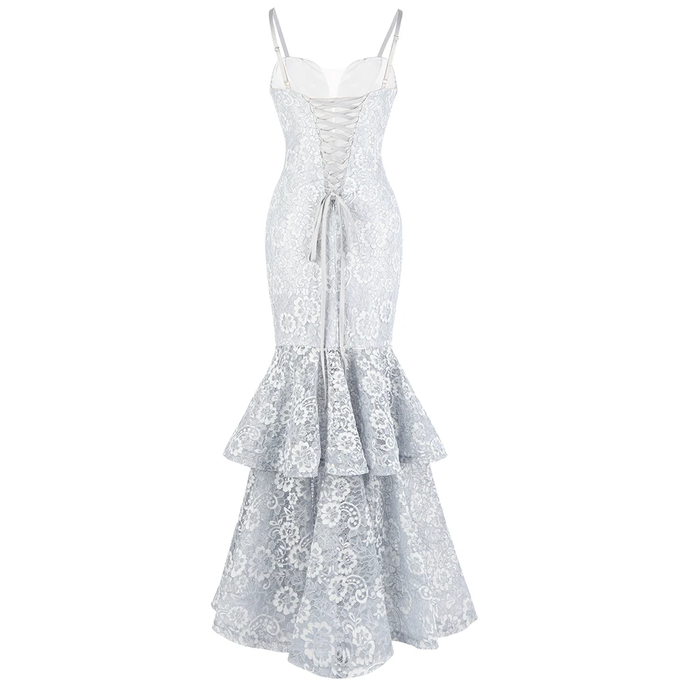Женское кружевное платье на тонких бретельках Angel fashions светильник серое для