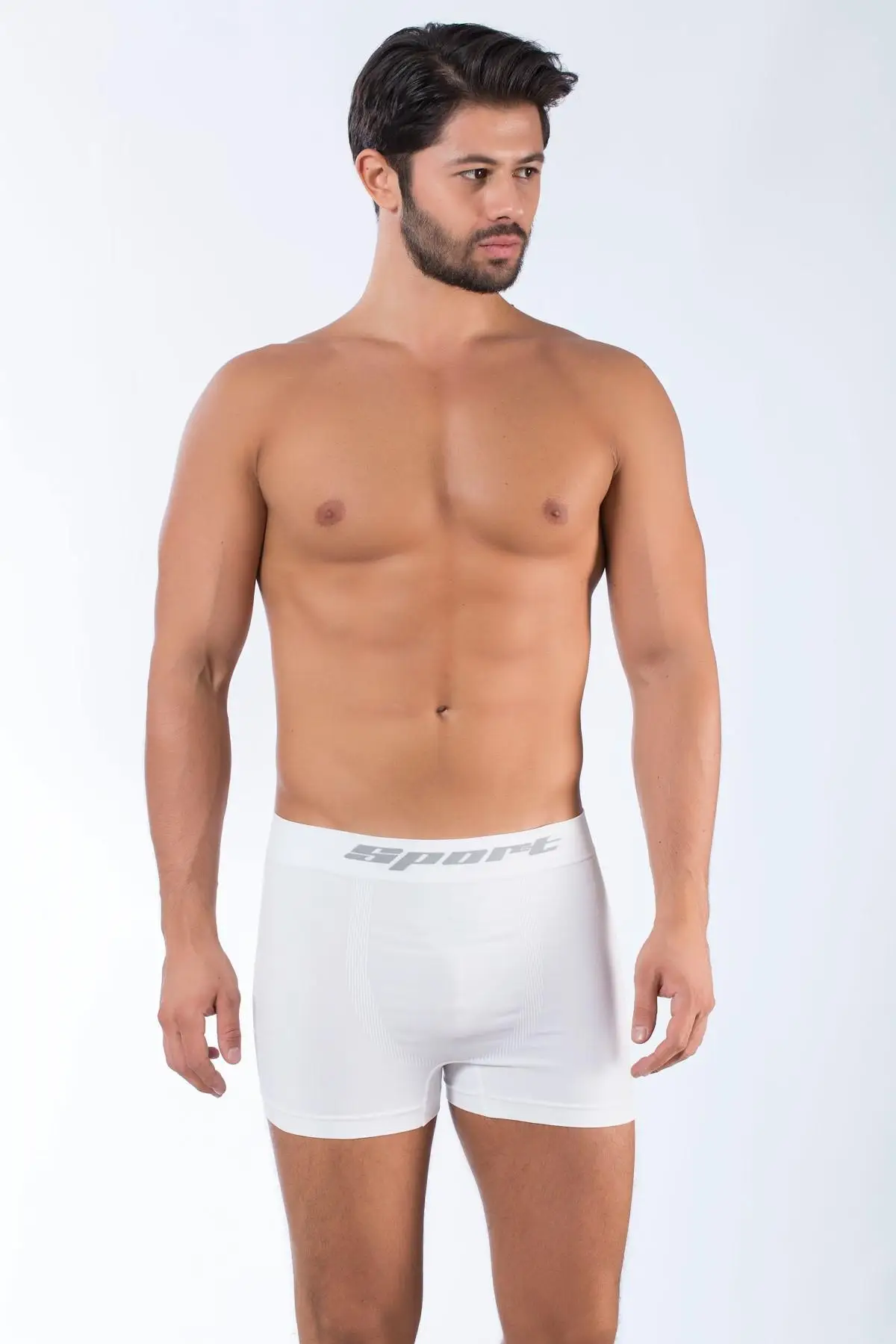 

STRAWBERRY Male White Seamless Trace Does Not Boxer 758