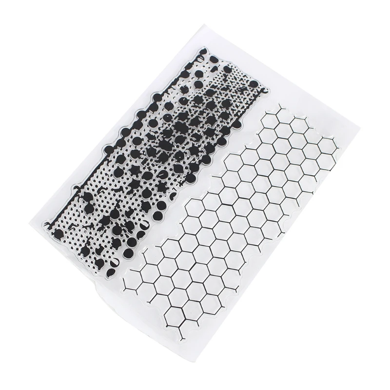 

Honeycomb Transparent Clear Silicone Rubber Stamp Scrapbook Cards Decor DIY