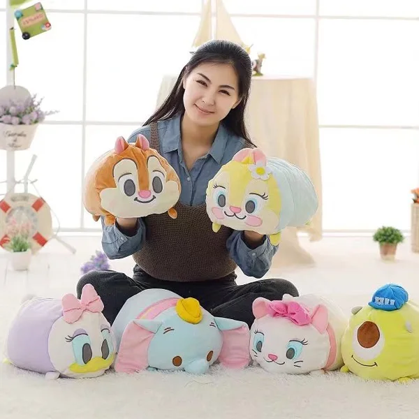 

candice guo! cute plush toy cartoon Marie Cat Dumbo Daisy monster chipmunk pillow cushion creative birthday Christmas gift 1pc
