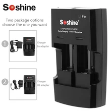 Soshine Смарт Интеллектуальное Быстрое Батарея Зарядное устройство для LiFePO4 li-fepo4 RCR123 RCR2 CR2 16340 17335 16340 P Быстрый Батарея Зарядное устройство