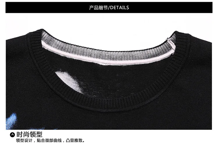 Подвеска дракон Единорог узор принтиниг необычный вязаный свитер осень 2018 новый высококачественный хлопковый роскошный свитер мужской M-3XL
