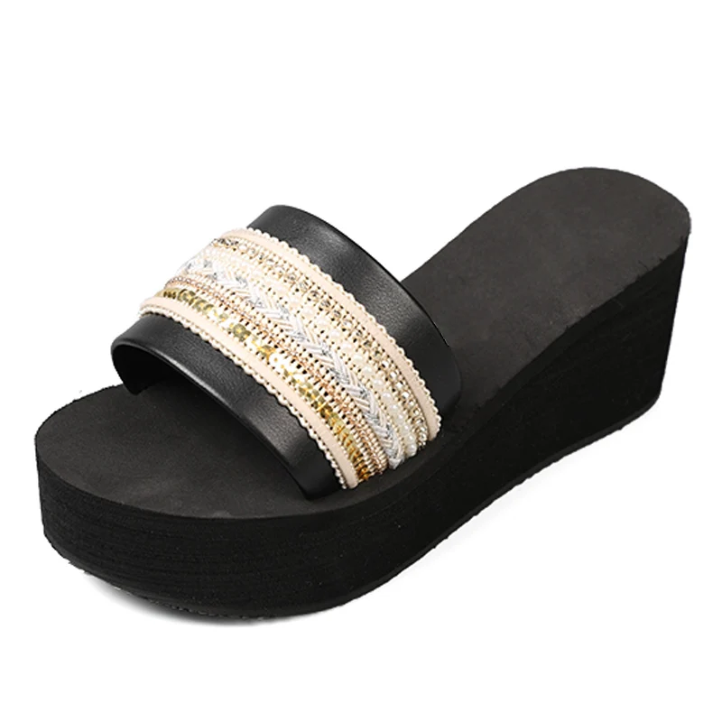 

HEE GRAND New Women Platform Slides Summer Beach Outside Wedges Slip-On Red Creepers Lady Sexy High Heels Elegant Shoes XWT1542