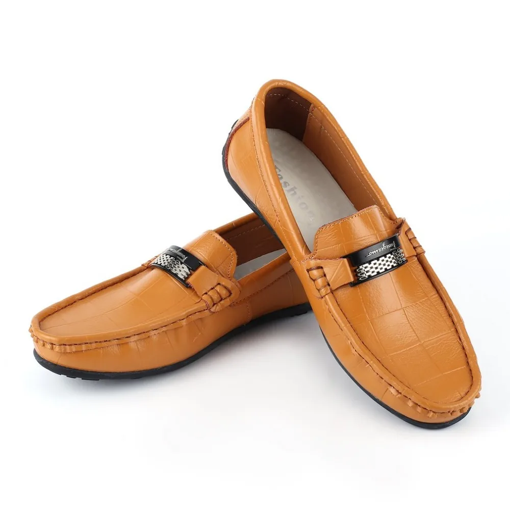 Chaussures Casual De Doux Imitation Mocassin Loisirs Durable Conduite 1 Tout Slip Paire Talon sur Plat Black brown allumette Cuir Hommes Mocassins qzPX15wXx