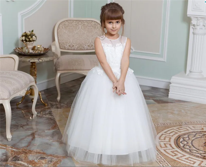 Well-Designed Flower Girl Dress For Birthday Parties Formal Wear Customized Sleeveless Popular Little Girls Wedding | Свадьбы и