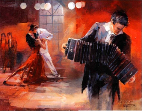

modern painting portrait Bandoneon Canvas art wall painting home decor handmade oil painting High quality