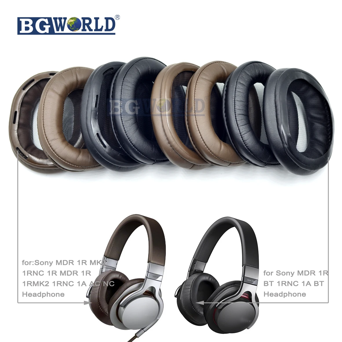 

BGWORLD Cushion Ear Pads earpads foam Covers For SONY MDR 1R 1R NC 1R MK2 1RBT MK2 1A 1ADAC 1ABT DAC BT Headphones sponge