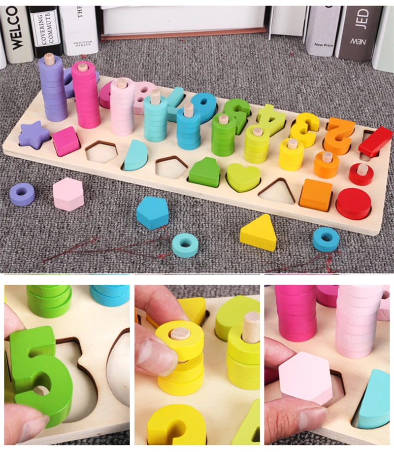 Материалы montessori Обучающие деревянные игрушки для детей раннего обучения детей геометрический познания дошкольного учебных пособий