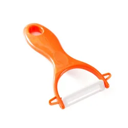 Ceramic Multicolor Vegetable & Fruit Peeler - Sleek Kitchen Gadget for Effortless Peeling (Orange)