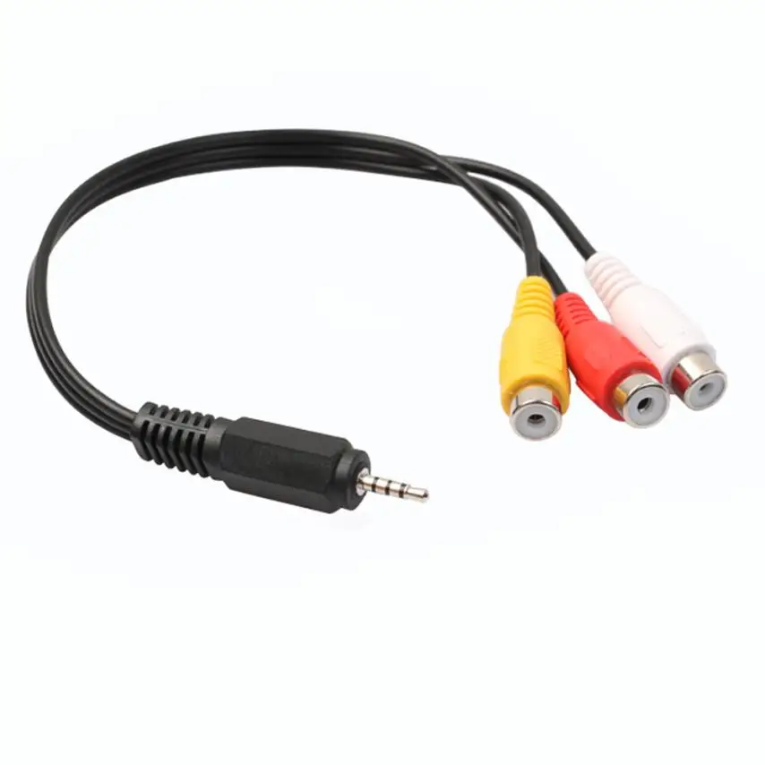 2.5mm Mini AV Male To 3RCA Female M/F Audio Video Cable Stereo Jack