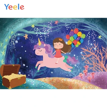

Mermaid Seabed Unicorn Baby Kids Children Birthday Party Photography Backdrop Custom Photographic Background For Photo Studio