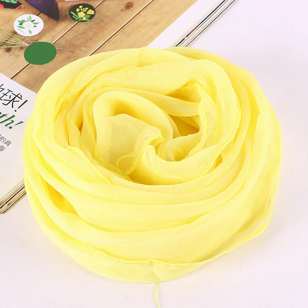 light yellow Однотонный женский шарф, искусственный шелк, квадратный шейный платок, шарфы для мужчин, бандана, хип-хоп платок, кольца для женщин, Bufanda Mujer, для мальчиков и девочек, подарок - Цвет: light yellow