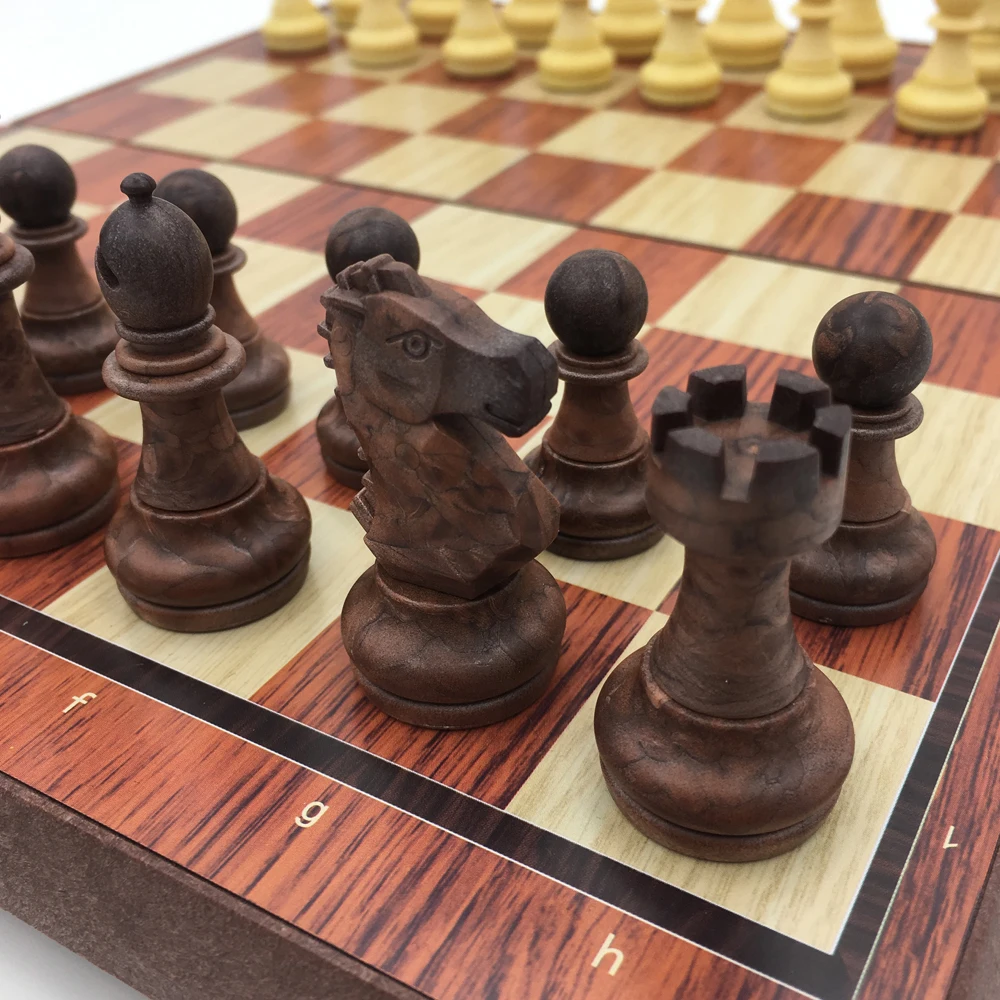 

Standard Chess Learning Set For Beginners With Folding Storage Box Board Size 30.5 cm x 26 cm King Height 6.1 cm Games For Kids