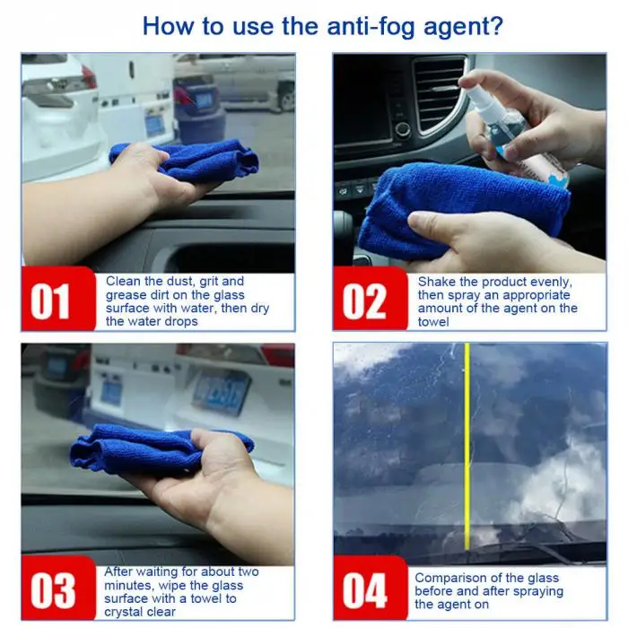 Анти-туман агент туман жидкость спрей для авто стекло Стеклоочиститель чистый TD326