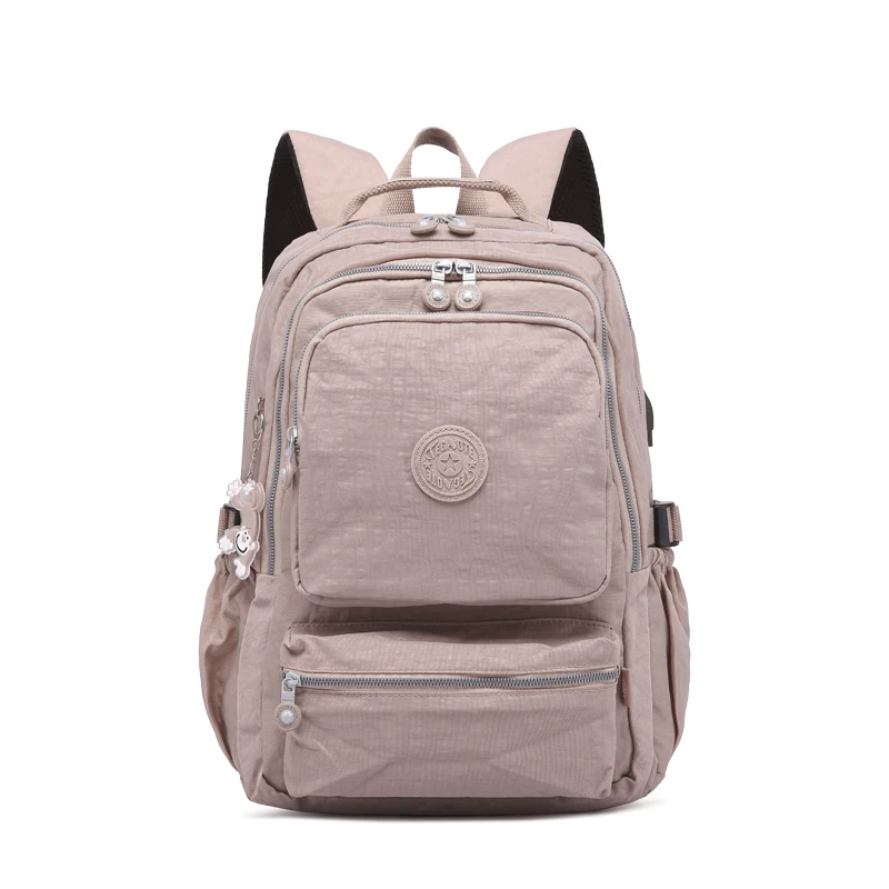 Студенческая школьная сумка для девочек и мальчиков нейлоновый школьный рюкзак детский ортопедический Рюкзак Mochila Escolar дорожная сумка для ноутбука - Цвет: khaki