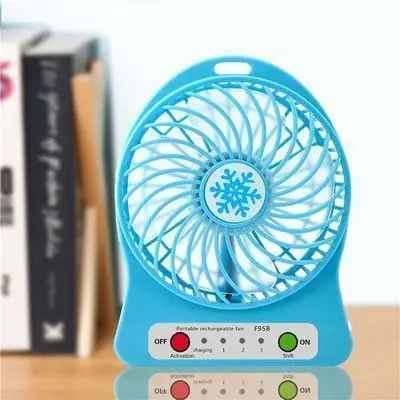 

Personal Quiet USB/ Rechargeable Battery Operated with LED Light Desk Fan for Phone Charge, Outdoor, Office, Backpacking