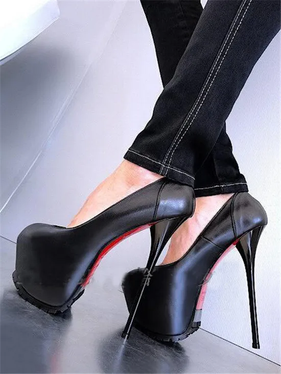 Hot 16cm High Heels Black Suede Snake Women Shoes Sexy Platform Women Pumps Ladies Nightclub Wedding Shoes Woman Zapatos Mujer (1)