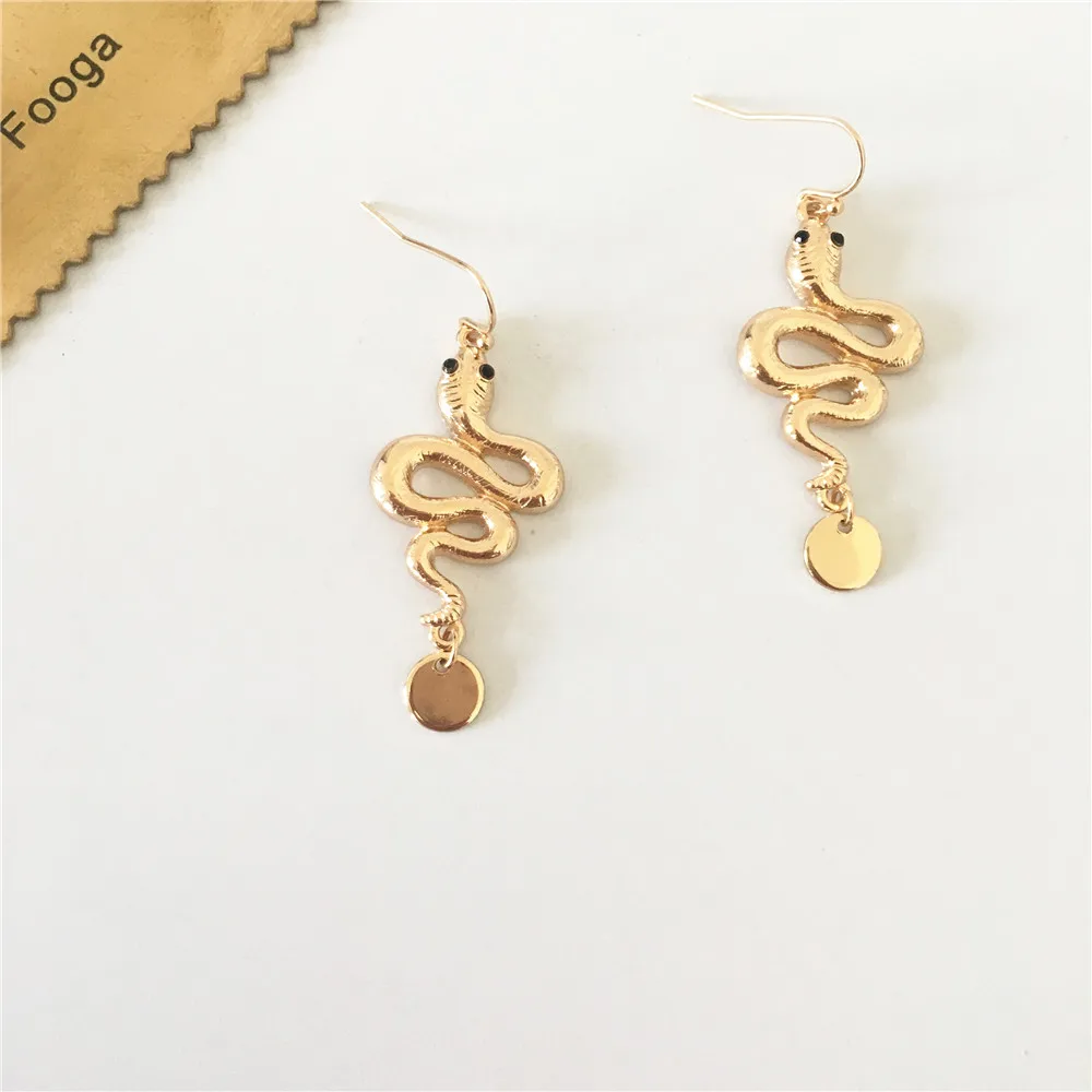 

UNIQUE GOLD COLOR PLATING SNAKE DROP EARRINGS FOR WOMEN