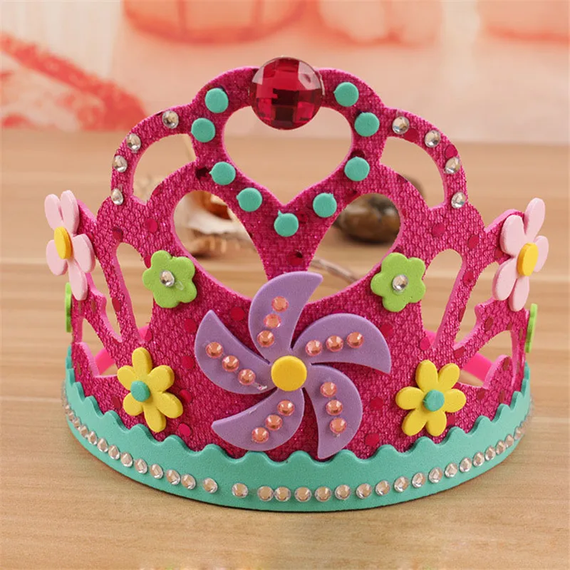 EVA Foam Paper sequins Crown Creative Flowers Stars Patterns Kindergarten Art Children DIY Craft Toys Party DIY Decorations Gift