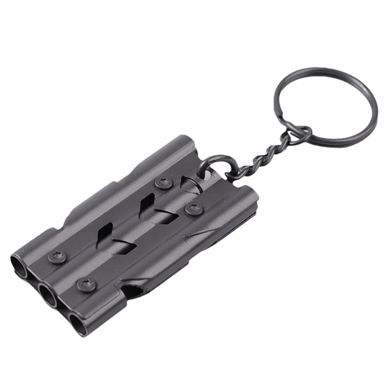 1pcs Triple Pipe High Decibel Stainless Steel Outdoor Emergency Survival Whistle Keychain Cheerleading Whistle 1pcs Triple Pipe High Decibel Stainless Steel Outdoor Emergency Survival Whistle Keychain Cheerleading Whistle