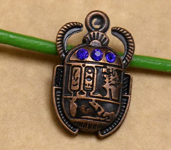 

40pcs Ancient Egyptian rhinestone embellishment beetle pendant 26*16mm Handmade Jewelry earring bracelet necklace Component