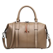 2016 Genuine Leather Women Boston Handbag Luxury Fashion Leisure Shoulder Bag Lady Commute OL Tote Pillow Bags Messenger Bags