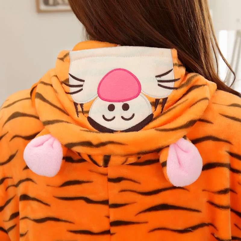 Кигуруми для взрослых унисекс фланелевые пижамы с животными Тигр милый