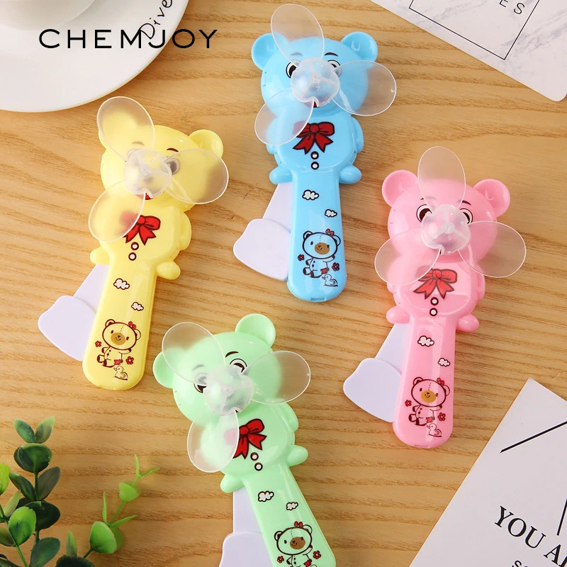 10pcs Assorted Colors Birthday Party Favors Gift for Kid Bear Handheld Fan Toys Goodies Bags Party Carnival Prizes Pinata Filler