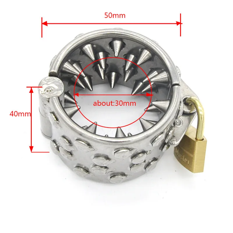 Stainless Steel 4 Row Teeth Penis Rings,Cock Ring Pendant Scrotum Testicle Bondage,Male Chastity Belt,Adult Game Sex Toy For Men