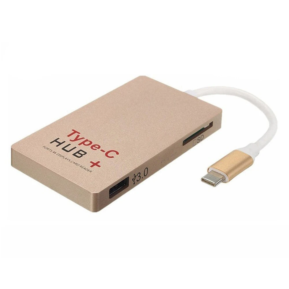 Perfect 10pcs/lot 6 Ports USB 3.1 Type c HUB SD Card Reader U-Disk SD Card Reader 4K HDMI Type C Charger for Macbook Pro 1