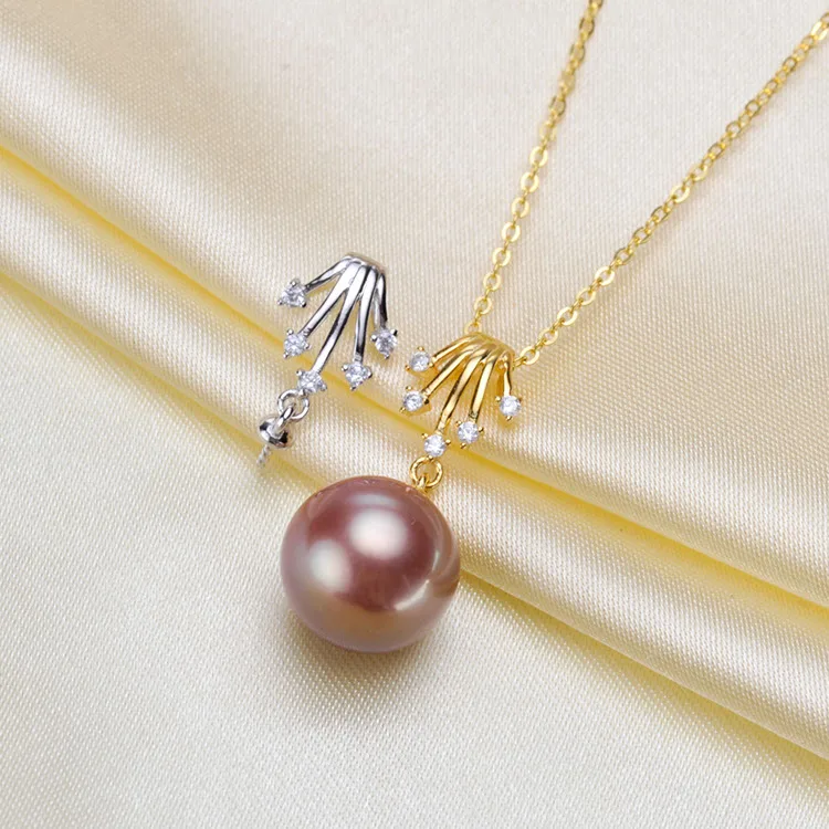 

3pcs/lot DIY Jewellery 925 Silver Pearl Pendant Beautiful Necklace Pendant Setting Findings Parts Fittings Women Accessories