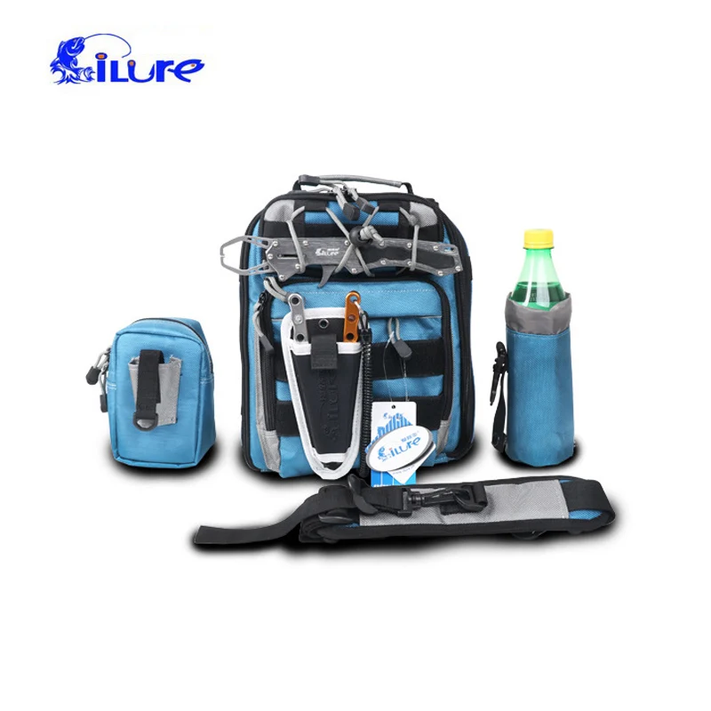 

Ilure Portable Lure Fishing Bag Multi-functional Fishing Tackle Bag Waist Pack Hand Shoulder Bag fishing Rod Bag Box 21*9*27cm