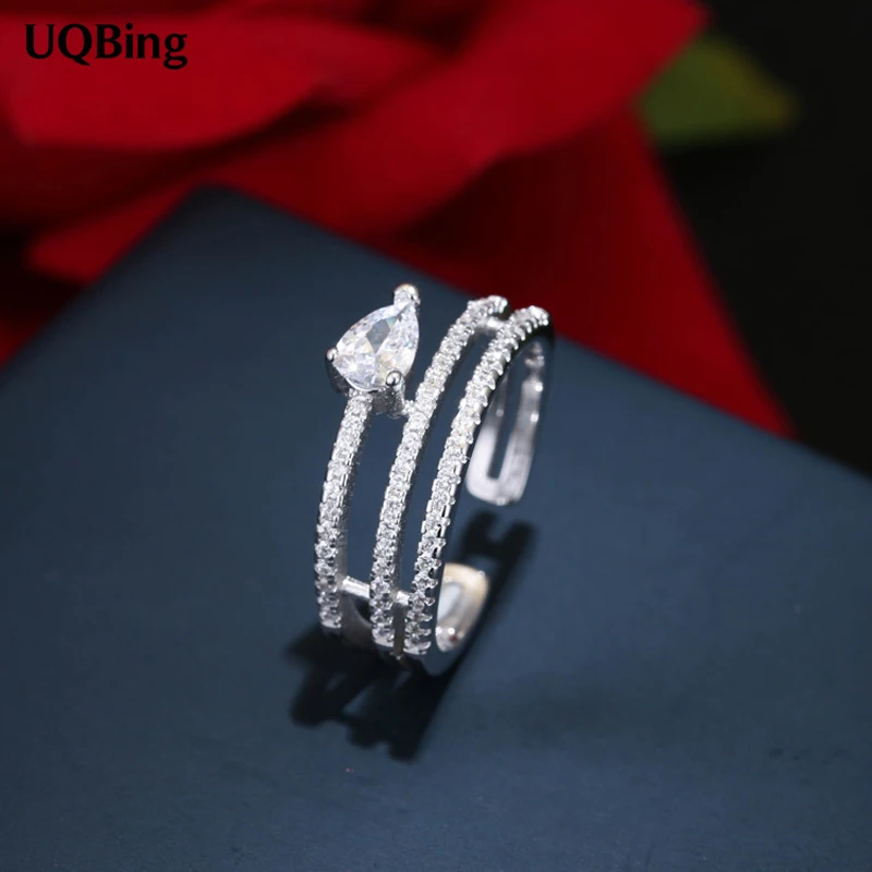 

925 Sterling Silver Zirconia Rhinestone Ring 100% 925 Sterling Silver Ring Women Jewelry 2019