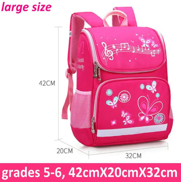 large pink Детская сумка для девочек; Детский рюкзак; Цвет фиолетовый, розовый; школьные сумки; ортопедические Детские Водонепроницаемые Детские сумки; школьный рюкзак; 1 класс - Цвет: large pink