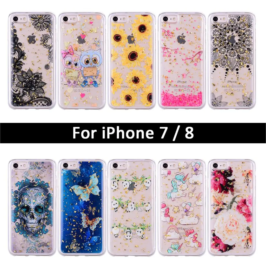 Чехол для Apple iPhone 7 8 мягкий TPU силиконовый Платиновый эпоксидный чехол iPhone7 милый