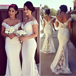 Pink 2021 New Design Mermaid Bridesmaid Dresses Long Off Shoulder Formal Dresses Formal Wedding Maid Of Honor Dress Cheap Dress
