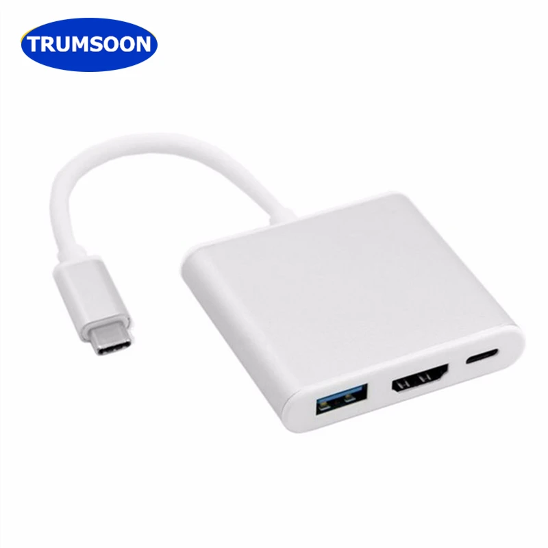 Trumsoon Type C USB-C to HDMI USB-C USB3.0 Converter USB3.1 HUB Adapter Extender 1080P for Macbook 12' Chromebook Pixel TV Trumsoon Type C USB-C to HDMI USB-C USB3.0 Converter USB3.1 HUB Adapter Extender 1080P for Macbook 12' Chromebook Pixel TV